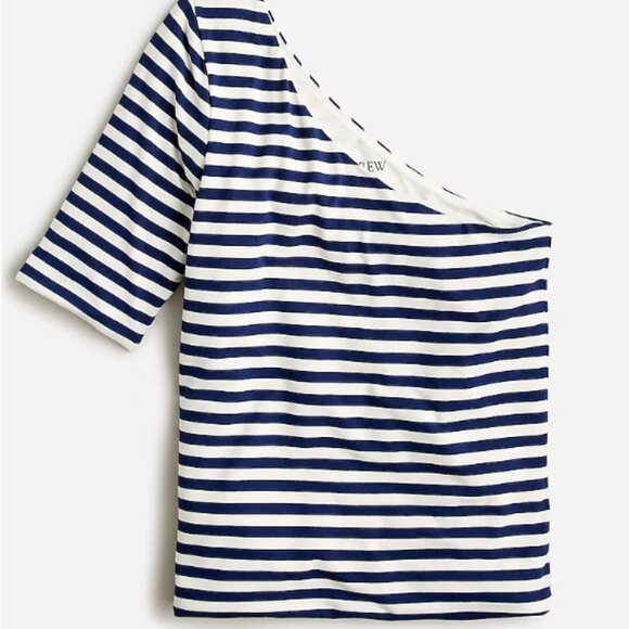 JCrew One-Shoulder Elbow-Sleeve T-Shirt - Picture 2 of 4